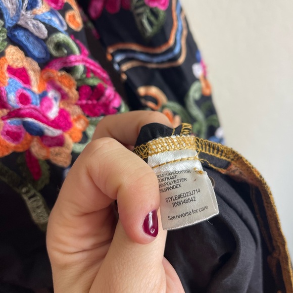 Aratta Silent Journey Embroidered Long Sleeve Maxi Shirt Dress Size Medium - Picture 11 of 12